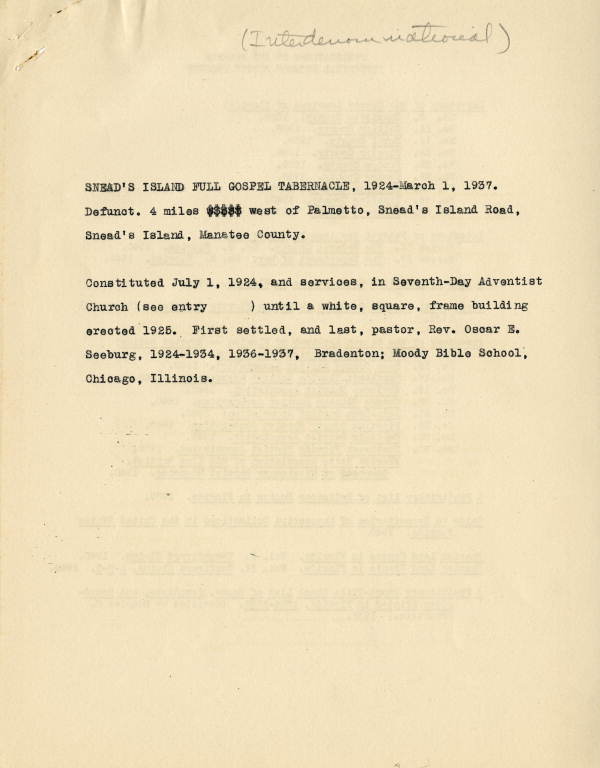 Snead's Island Full Gospel Tabernacle