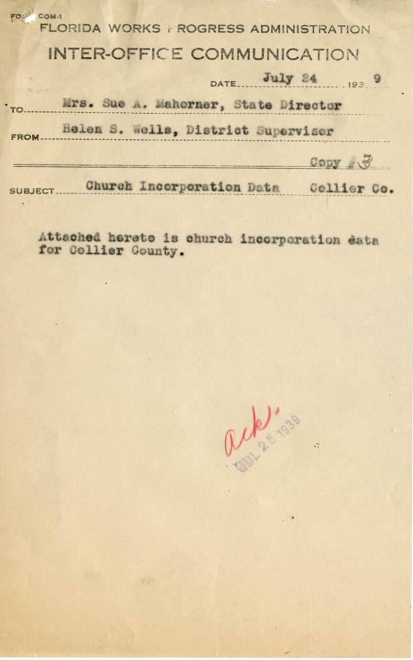 List of Collier County churches owning property, 1939