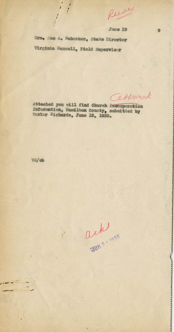 List of churches and church properties in Hamilton County, 1939
