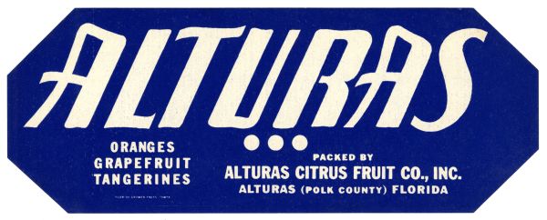 Alturas Citrus Label