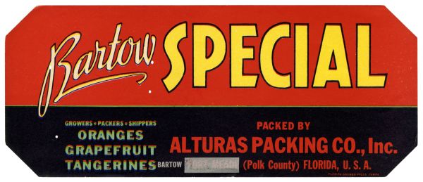 Bartow Special Citrus Label