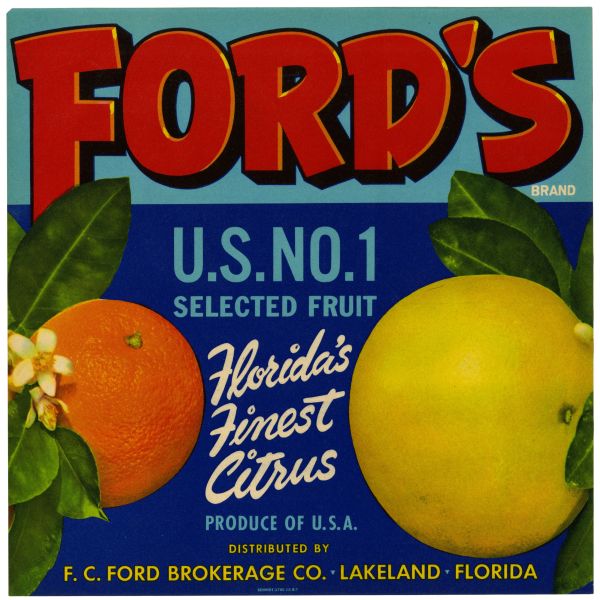 Ford's Brand Citrus Label