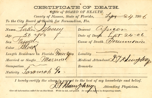 Massey, Sally death certificates