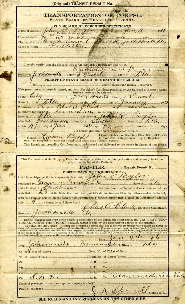 Taylor, John L. permits