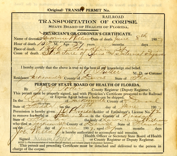 Williams, Lawrence permits