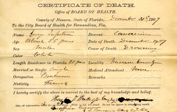 Lafortune, George death certificates