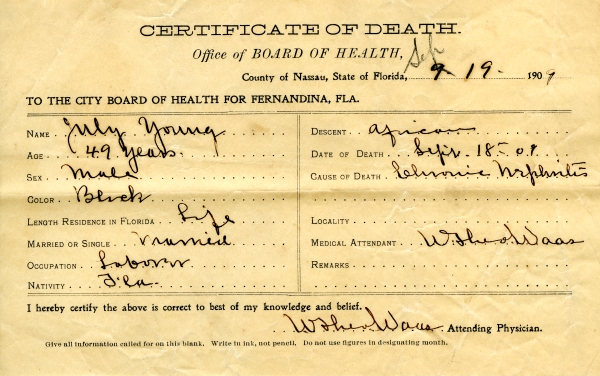 Young, July death certificates