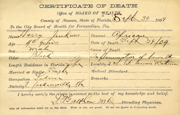 Jenkins, Harry death certificates