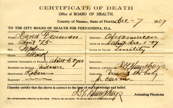 Fruman, David death certificates