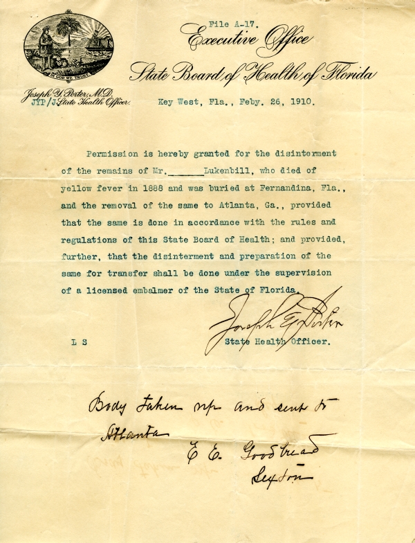 Lukenbill, Mr. correspondence