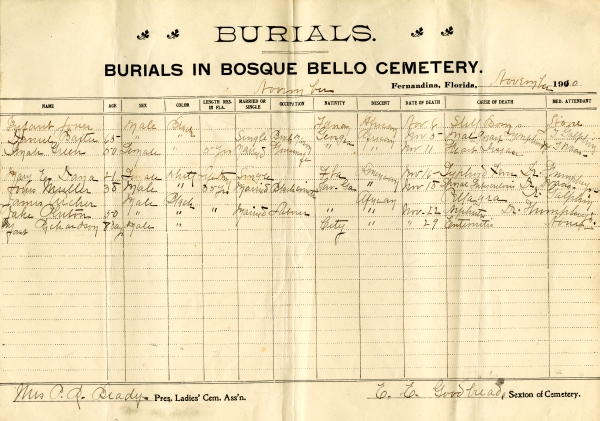 Baxter, Daniel burial registers