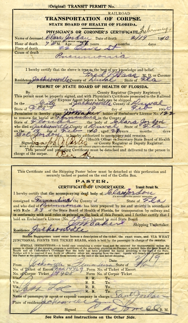 Jordan, Clara permits