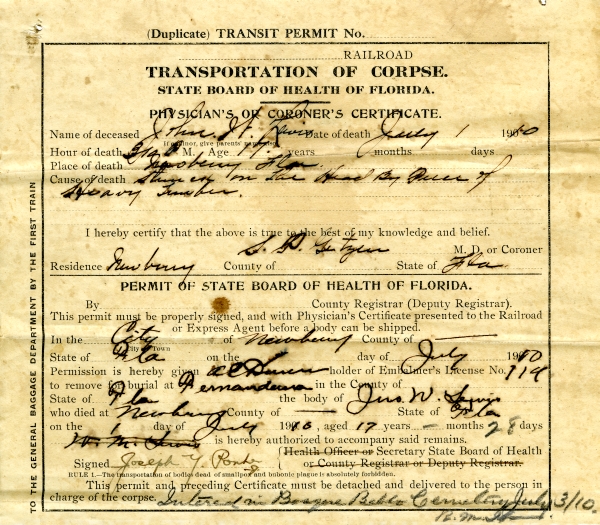 Lewis, John A. permits