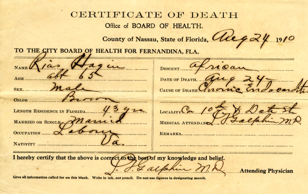 Hagin, Rias death certificates