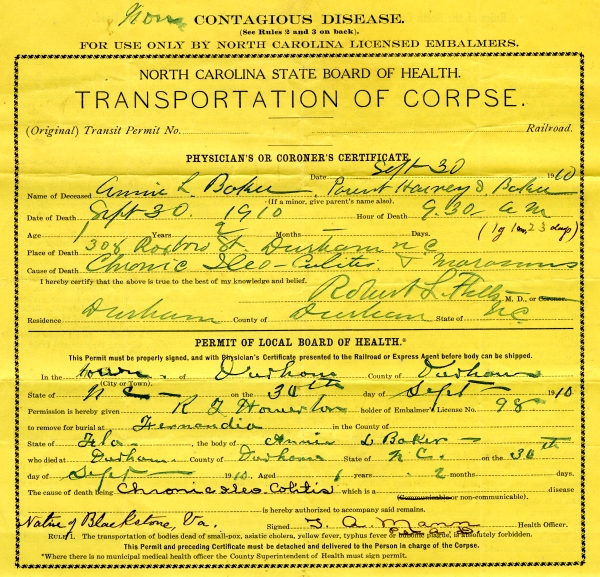 Baker, Annie L. permits