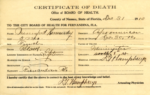 Kennedy, Winnifred death certificates