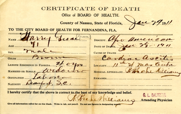 Green, Harry death certificates