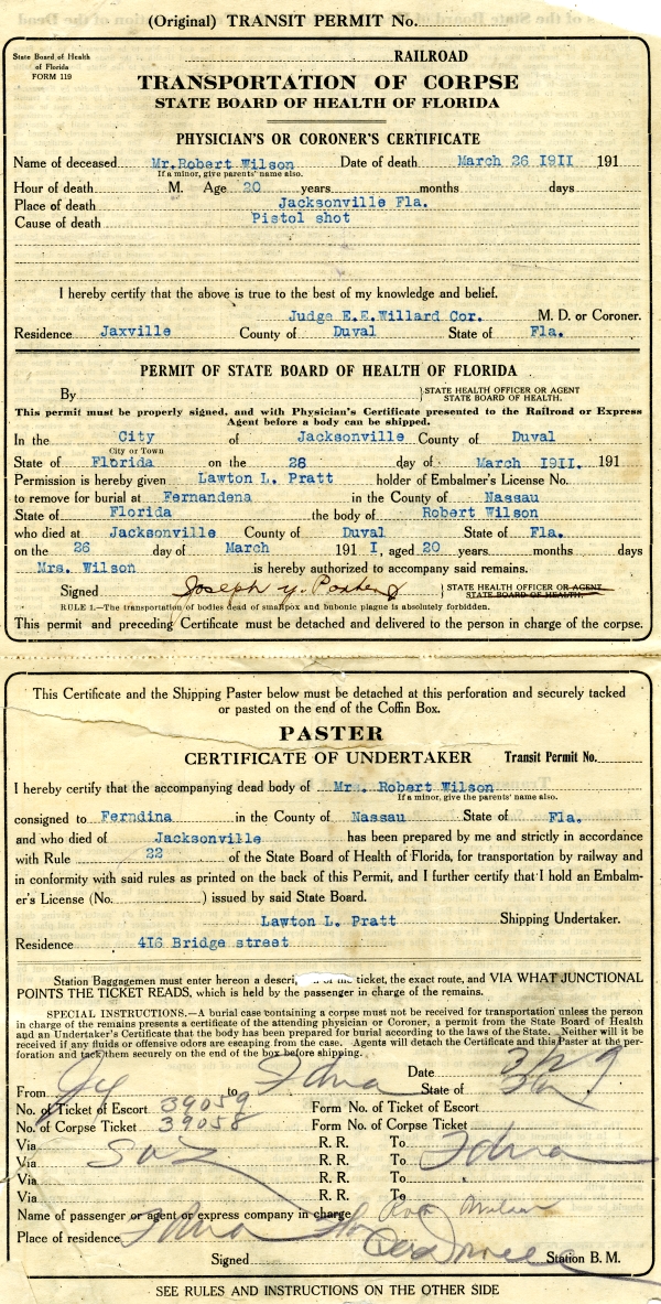 Wilson, Mr. Robert permits
