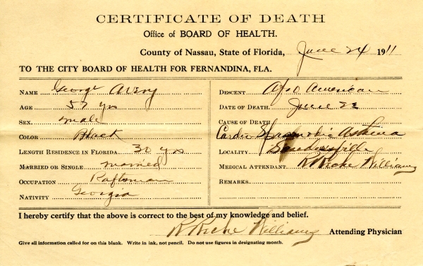 Avery, George death certificates