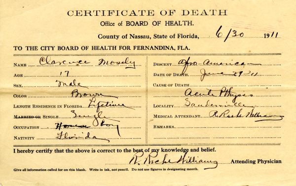 Mosely, Clarence death certificates