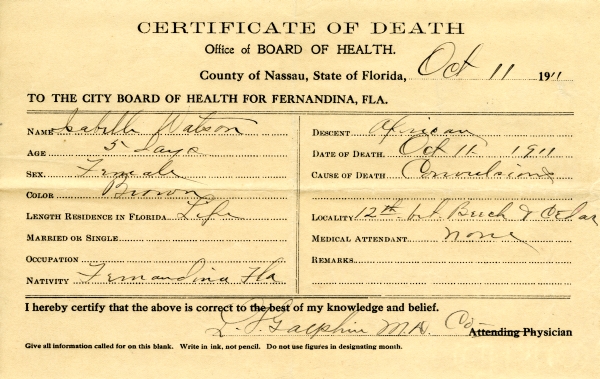 Watson, Isabella death certificates