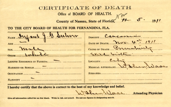 Suhrer, Infant of J.G. death certificates