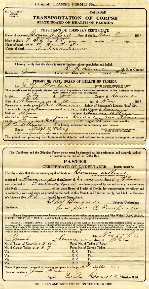 Allen, Dora permits