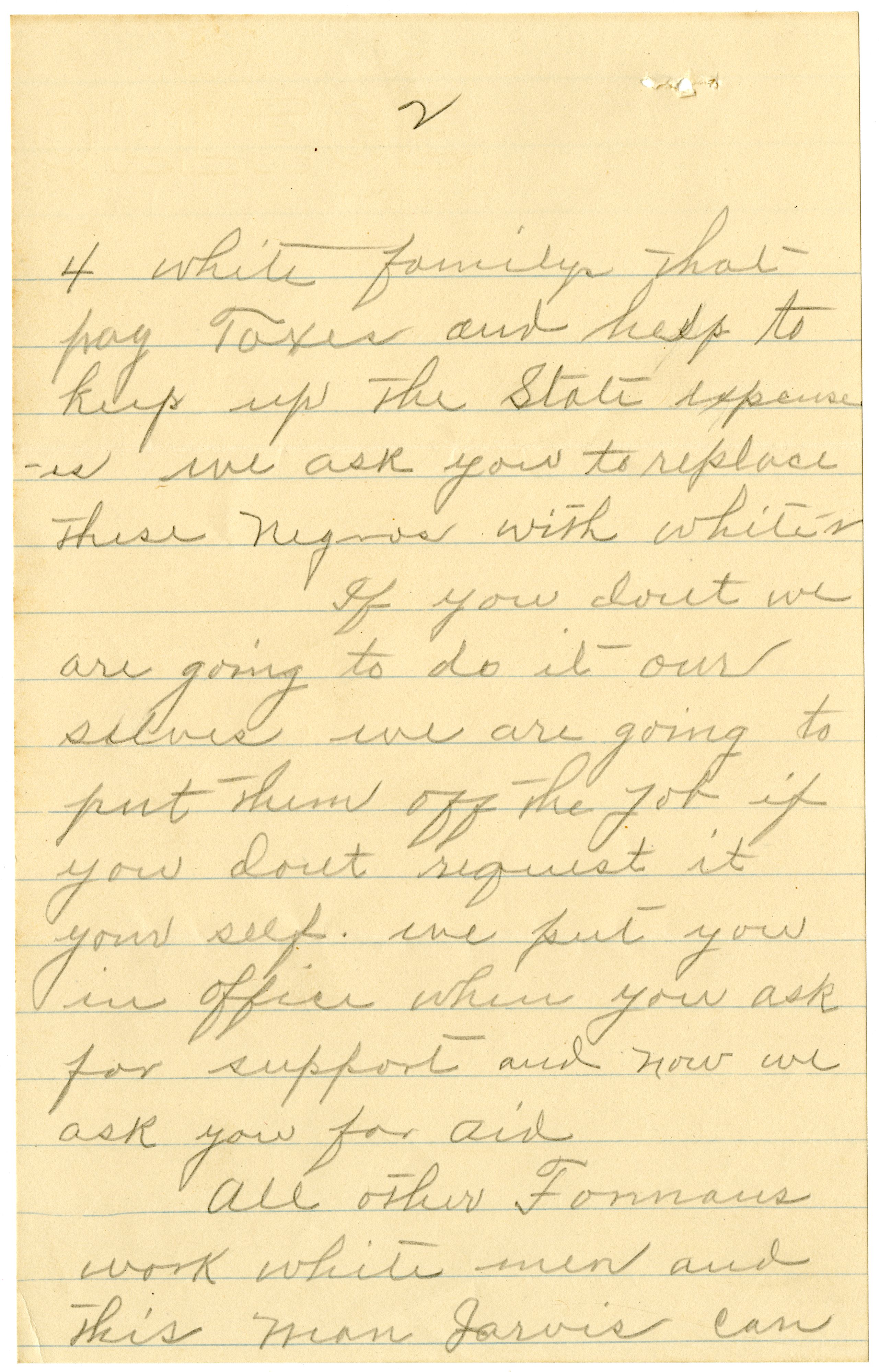 Florida Memory Letter From A Tampa Citizen To Governor Doyle Carlton Relating To African 