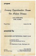 Miami Business and Professional Women's Club "Earning Opportunities Forum for Mature Women" Program, 1958