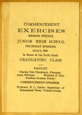 Commencement Exercises for Benson Springs Junior High School - June 6, 1929