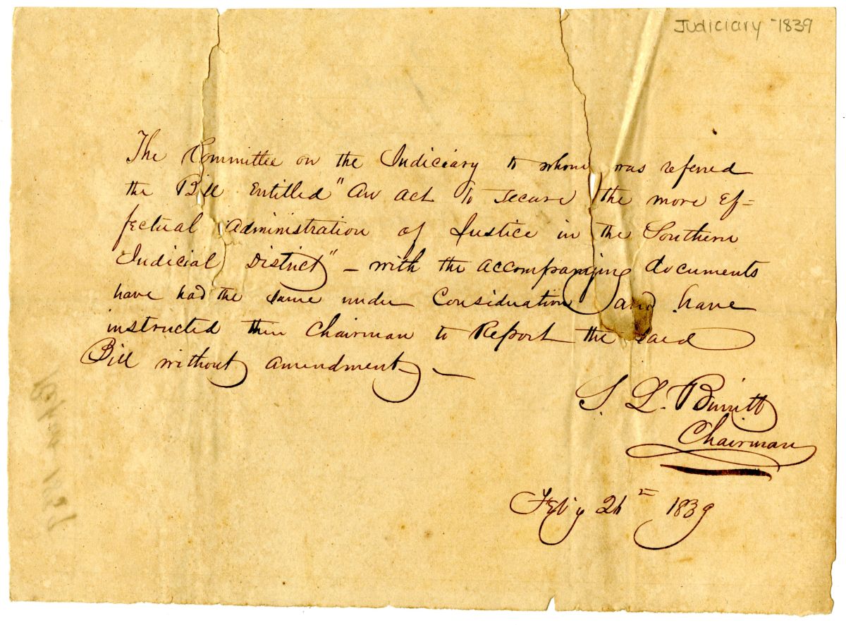 Report of the Committee on the Judiciary, 1839