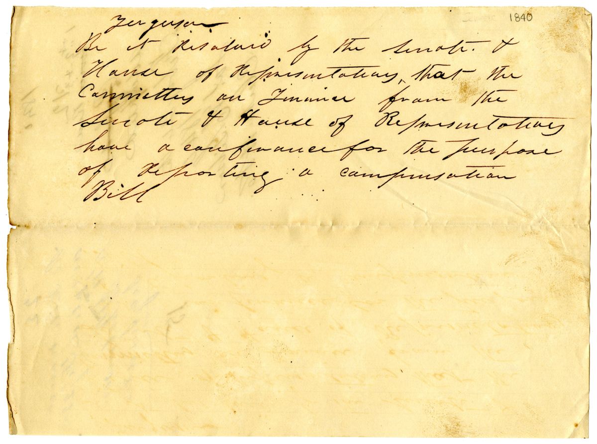 Resolution Calling for a Conference Committee for the Purpose of Reporting a Compensation Bill, 1840