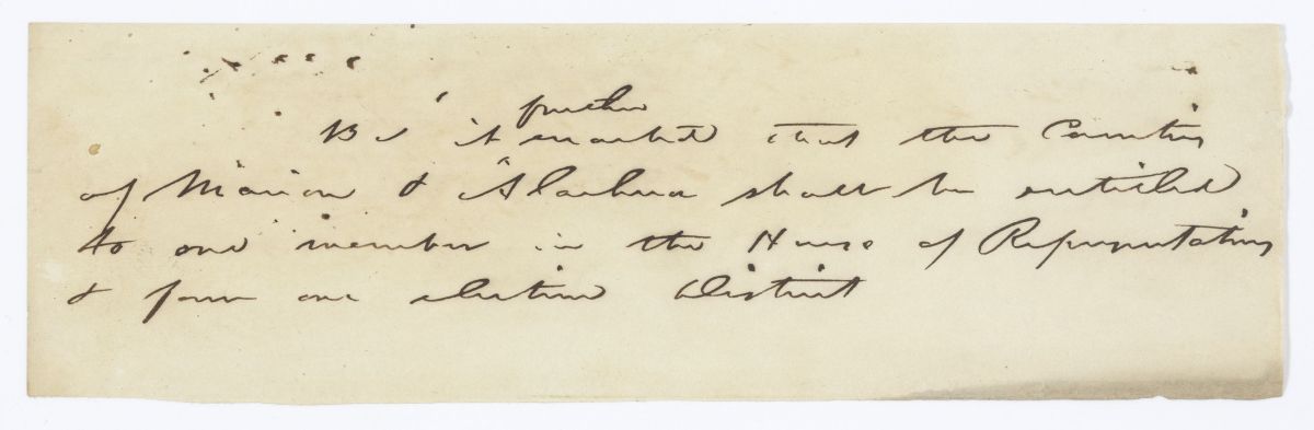 Draft Amendment or Fragment of an Act Relating to Legislative Representation for Marion and Alachua Counties, circa 1844