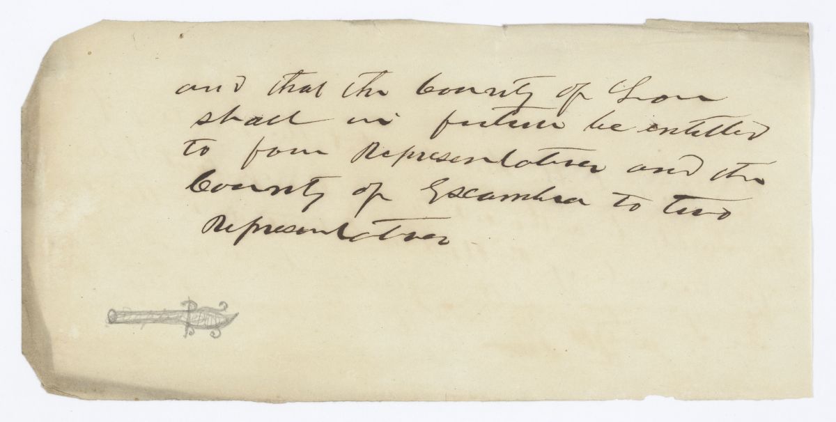 Fragment of a Bill Relating to Legislative Representation for Leon and Escambia Counties, circa 1840s