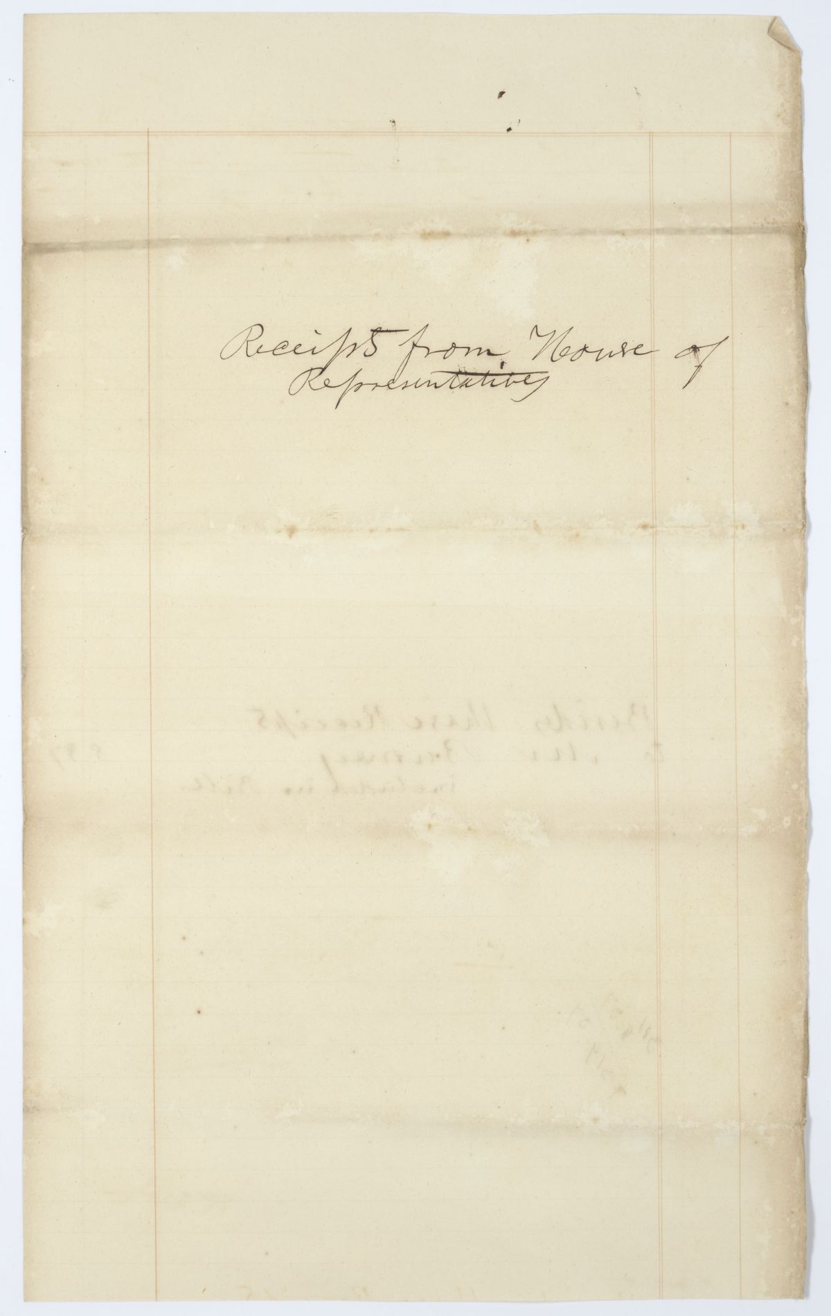 Twenty-Seven Receipts from the Florida House of Representatives for Stationery, 1844