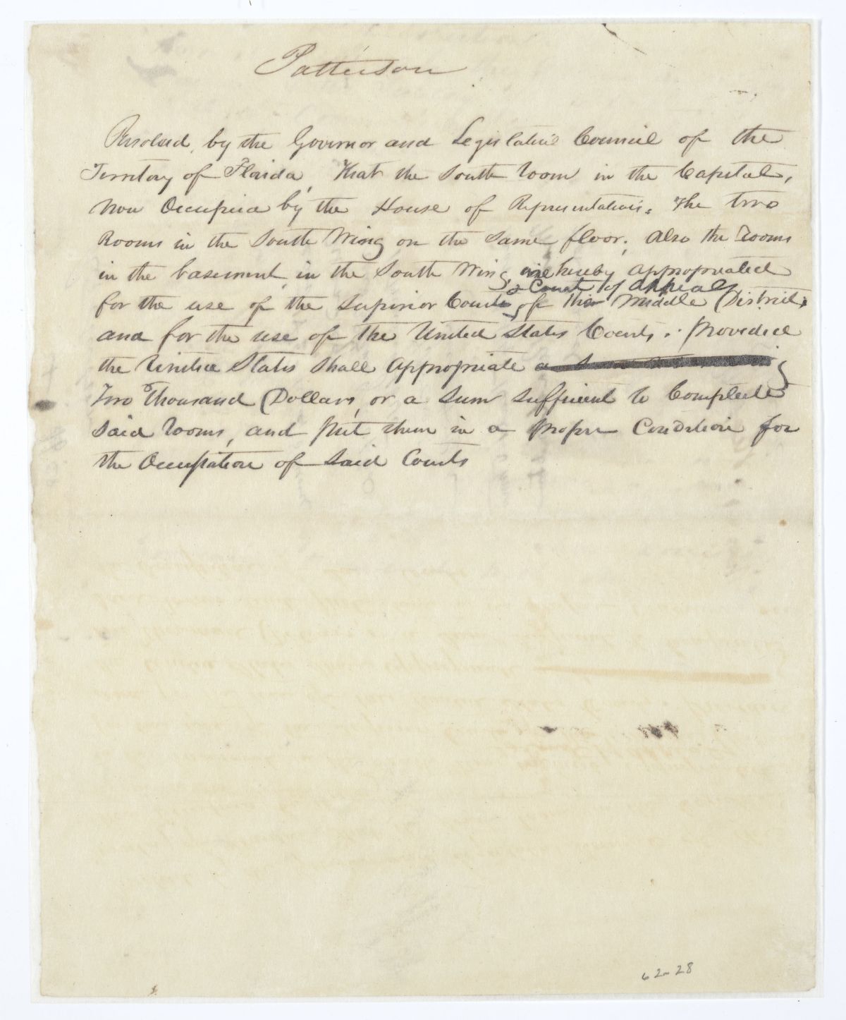 Resolution Designating Certain Rooms in the Capitol for the Use of the Courts, 1845