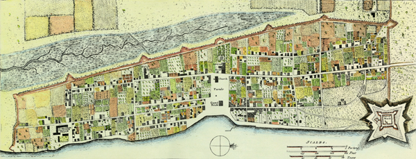 "A New and Accurate Plan of the Town of St. Augustine," by John de Solis, 1764