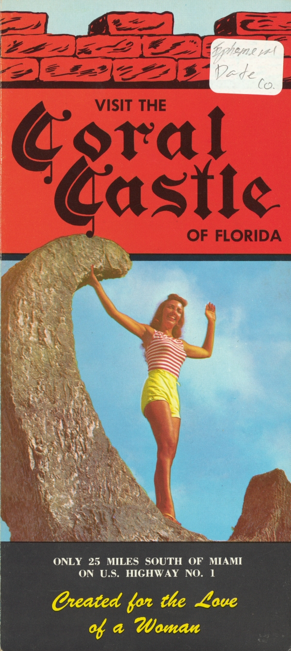 Front of a brochure for Coral Castle - part of the State Library's Florida Ephemera Collection (circa 1960s).