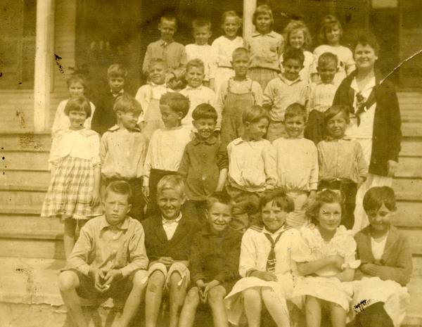 Mary Rebecca Wilkinson later Andrews with her class at Saint Andrews School in Bay County.