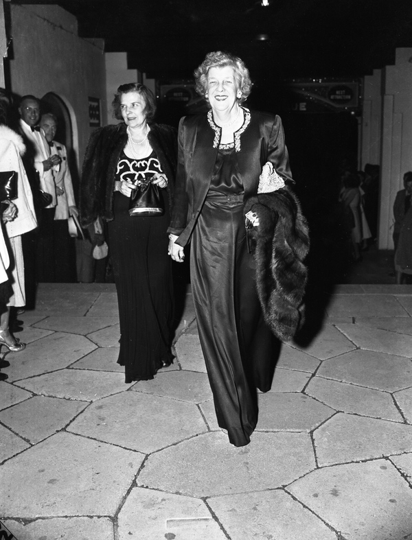 Actress Ethel Pettit Roche with Margaret Amory at the Paramount Theatre in Palm Beach.