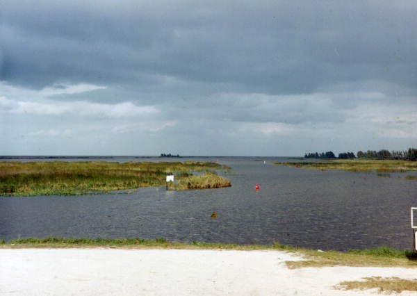 View showing Lake Okeechobee at Clewiston, Florida.