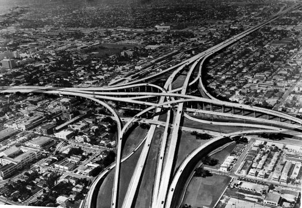 Superimposed model on an aerial photograph of the city - Miami, Florida