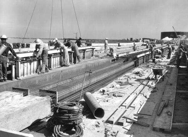 Construction workers on the Third Bay Bridge - Hillsborough County, Florida