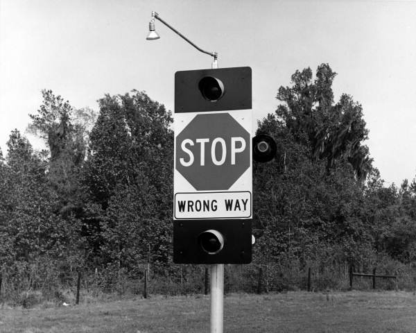 Close up of road signs .