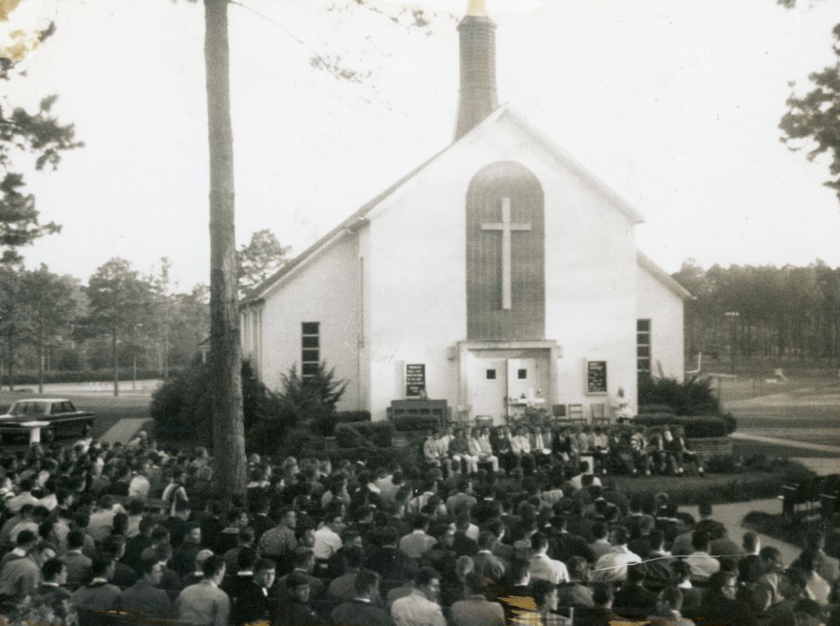 Outdoor church event at the School for Boys in Marianna, Florida.