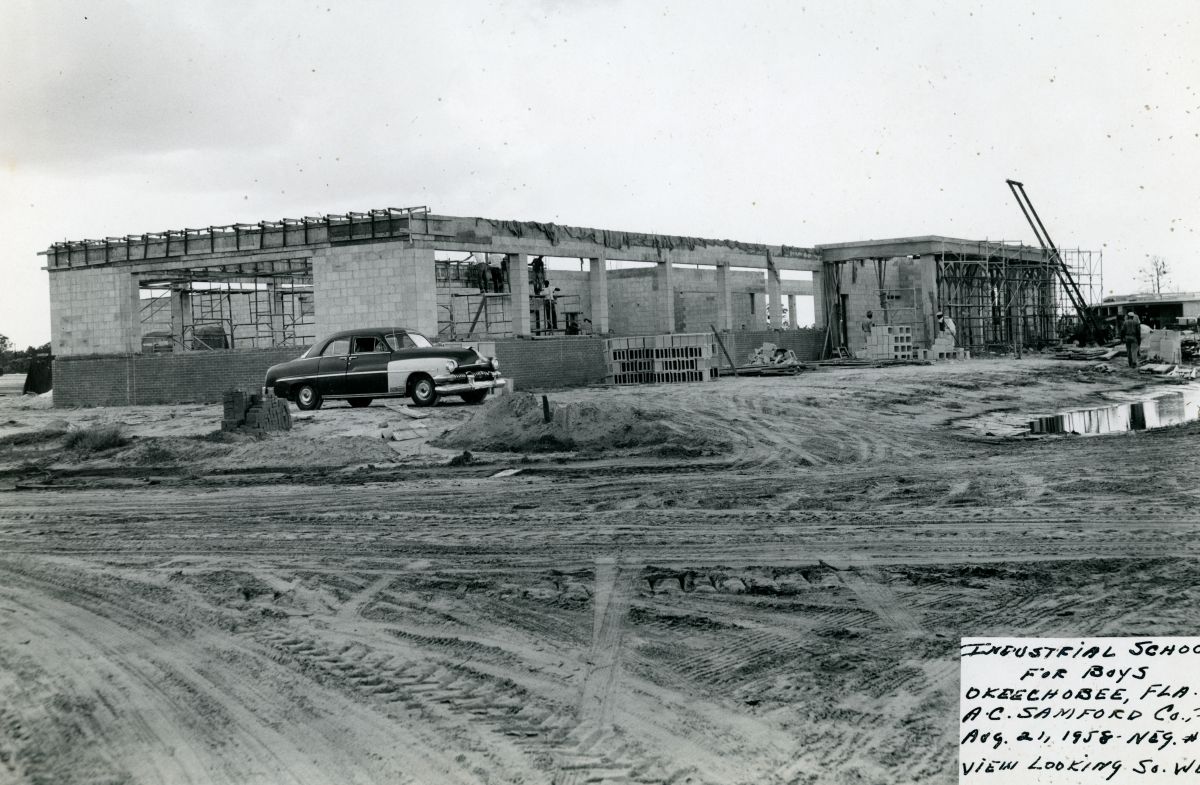 Construction of building at the Florida School for Boys in Okeechobee.