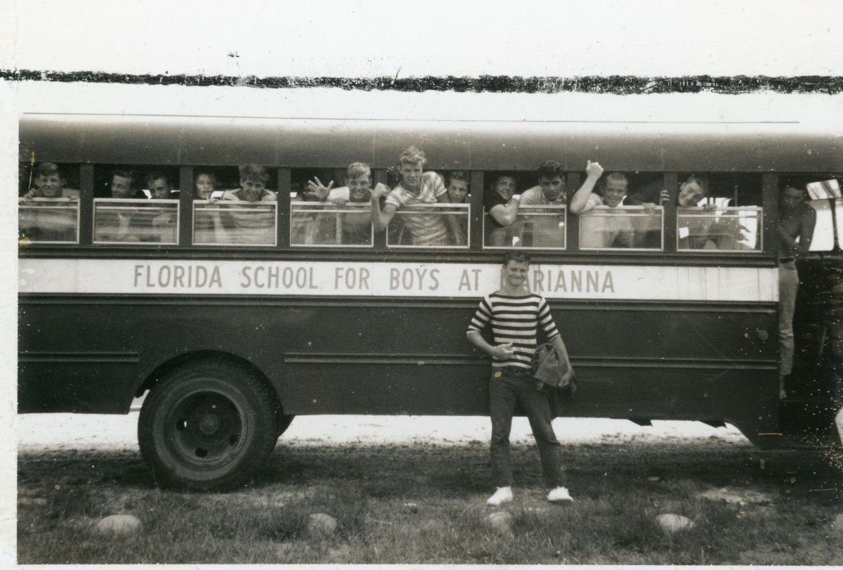 Florida Memory • Boys and bus from the Florida School for Boys at