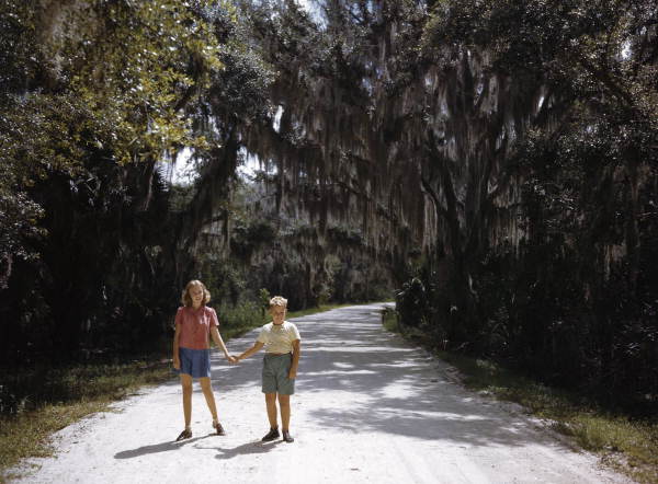 Photographer's children, Lois Duncan Steinmetz and William Janney Steinmetz, at the Myakka River State Park.