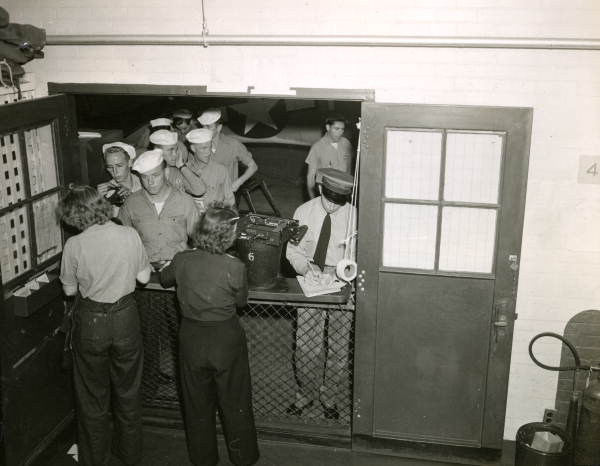 View showing aerial camera and Naval Photography School students at NAS Pensacola.