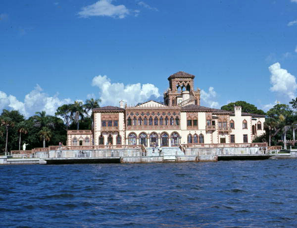 View of the John Ringling mansion, Ca'd'Zan, in Sarasota, Florida.